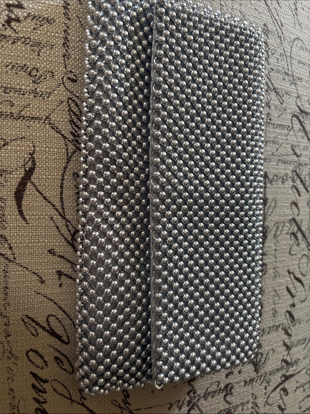 Silver Beaded Clutch Evening Bag